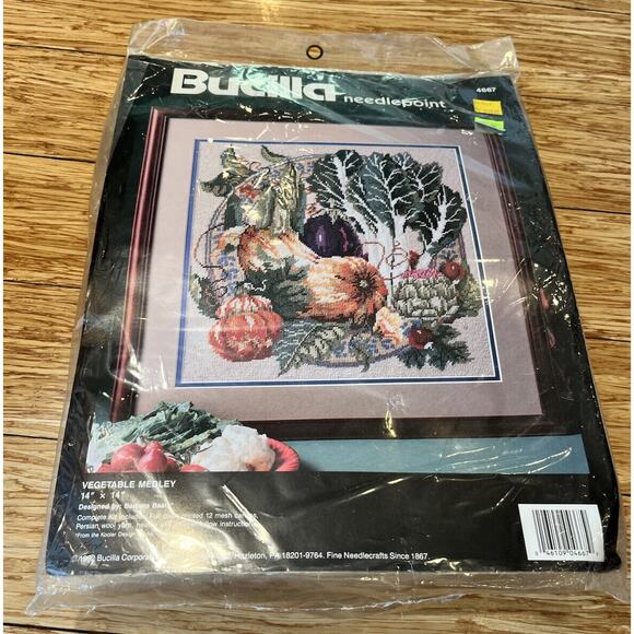 Bucilla Needlepoint VEGETABLE MEDLEY 4667 Barbara Baatz 1992 Sealed New - Picture 1 of 4